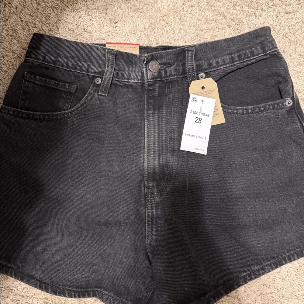Levi's Black High-Waisted Mom Shorts